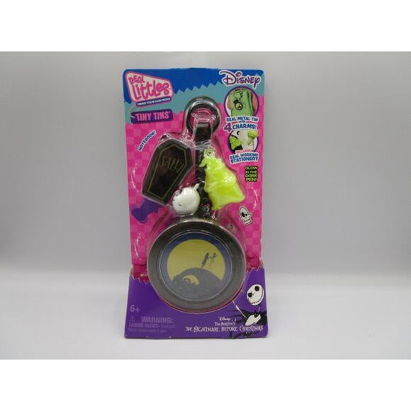 Real Littles Tiny Tins Disney Nightmare Before Christmas 4 Charms Stationary - Picture 1 of 2